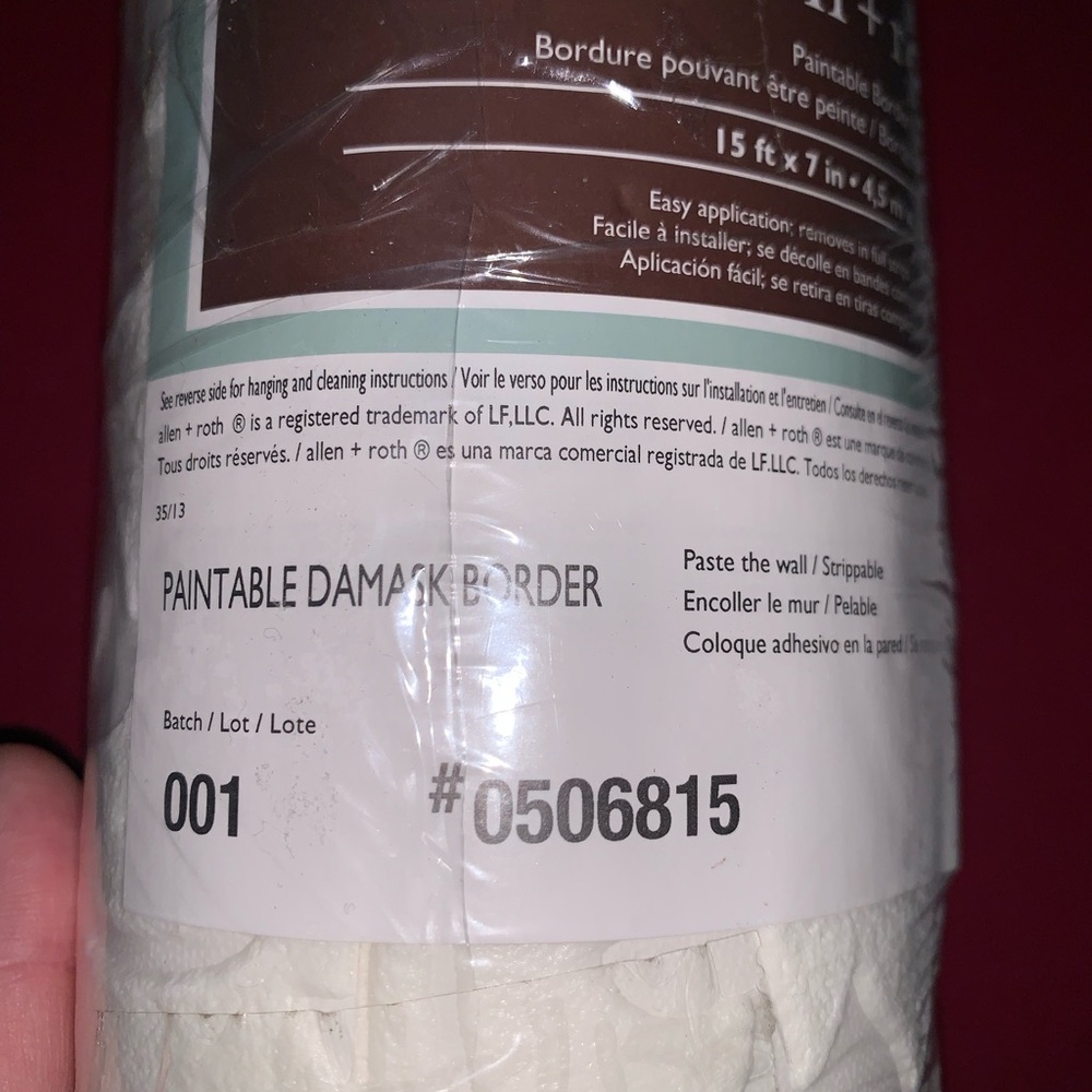 *NWT* Allen + Roth Paintable Damask Border - Picture 7 of 9